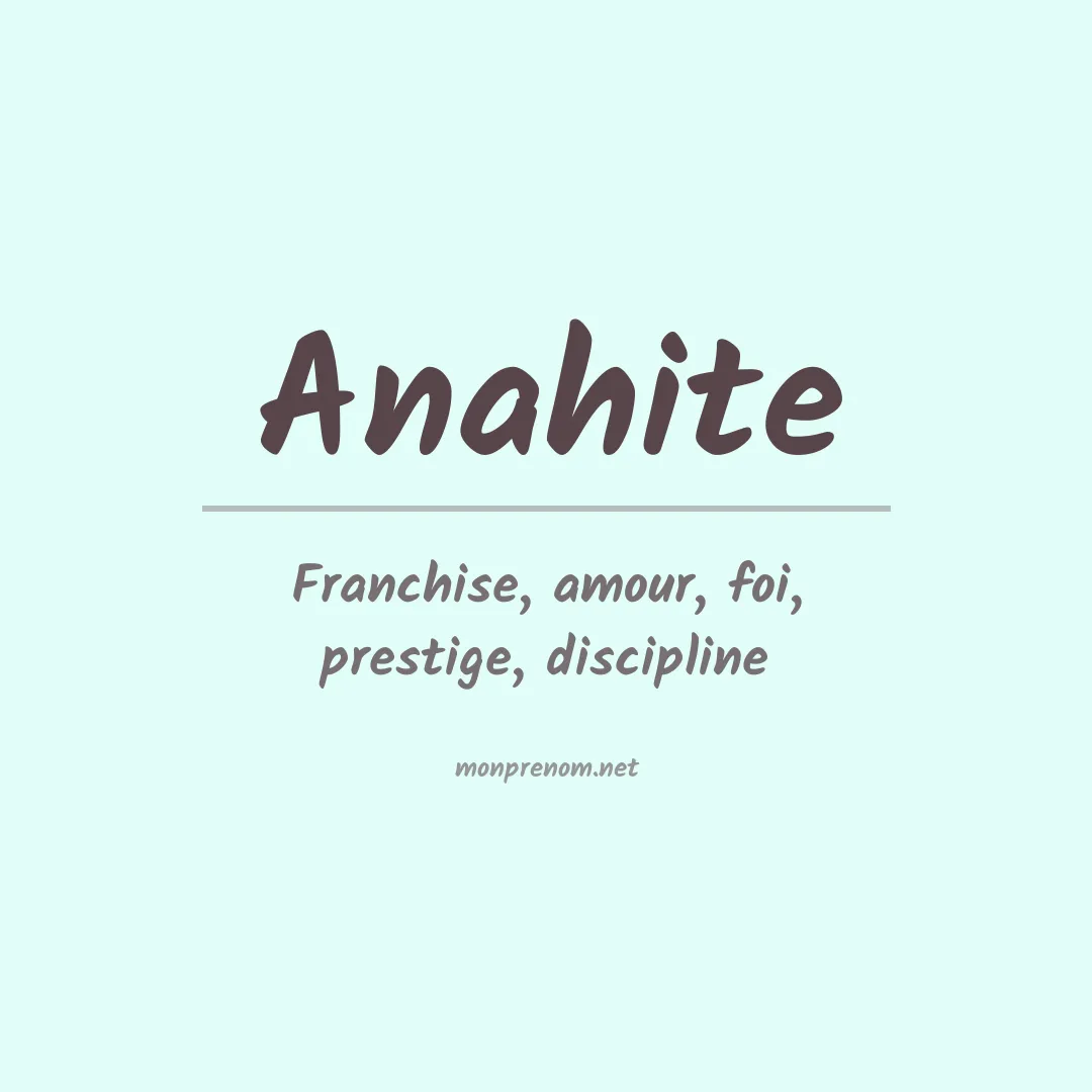 Signification du prénom Anahite
