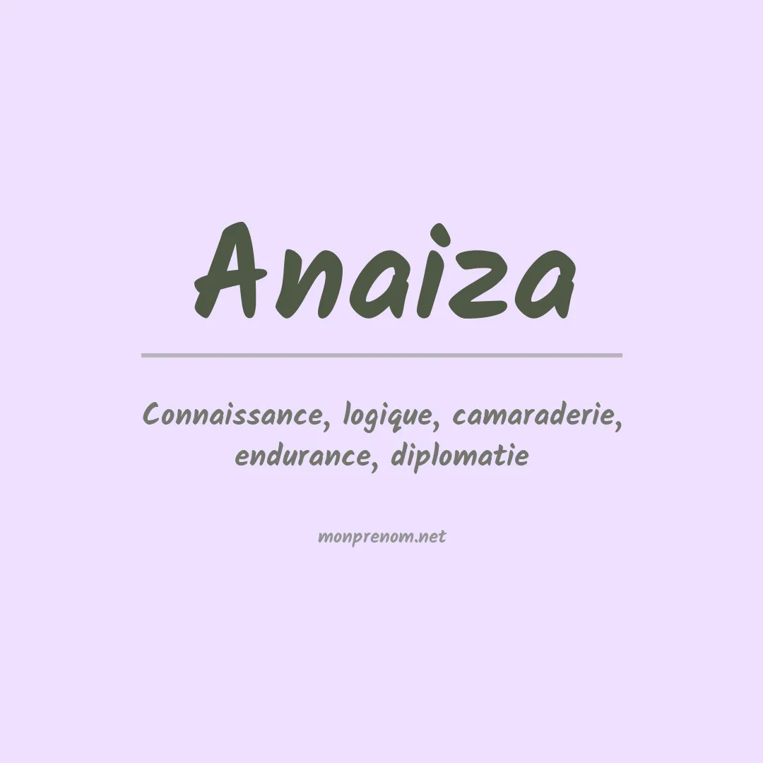 Signification du prénom Anaiza