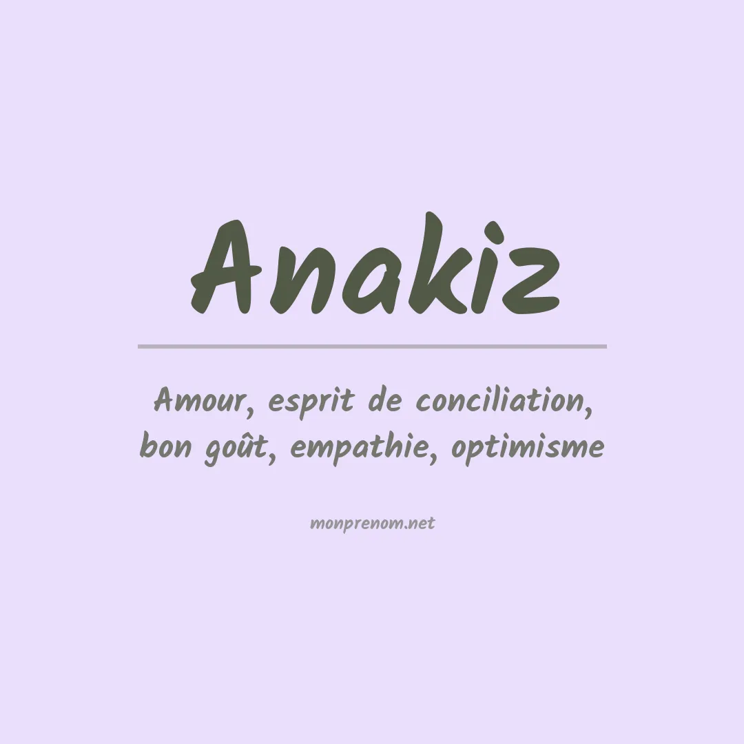 Signification du prénom Anakiz