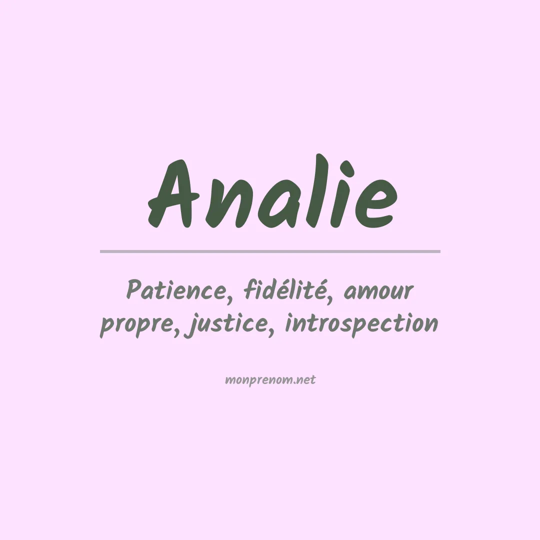 Signification du prénom Analie