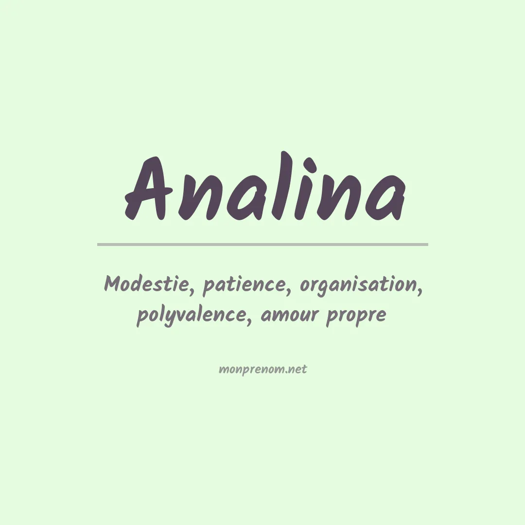 Signification du prénom Analina