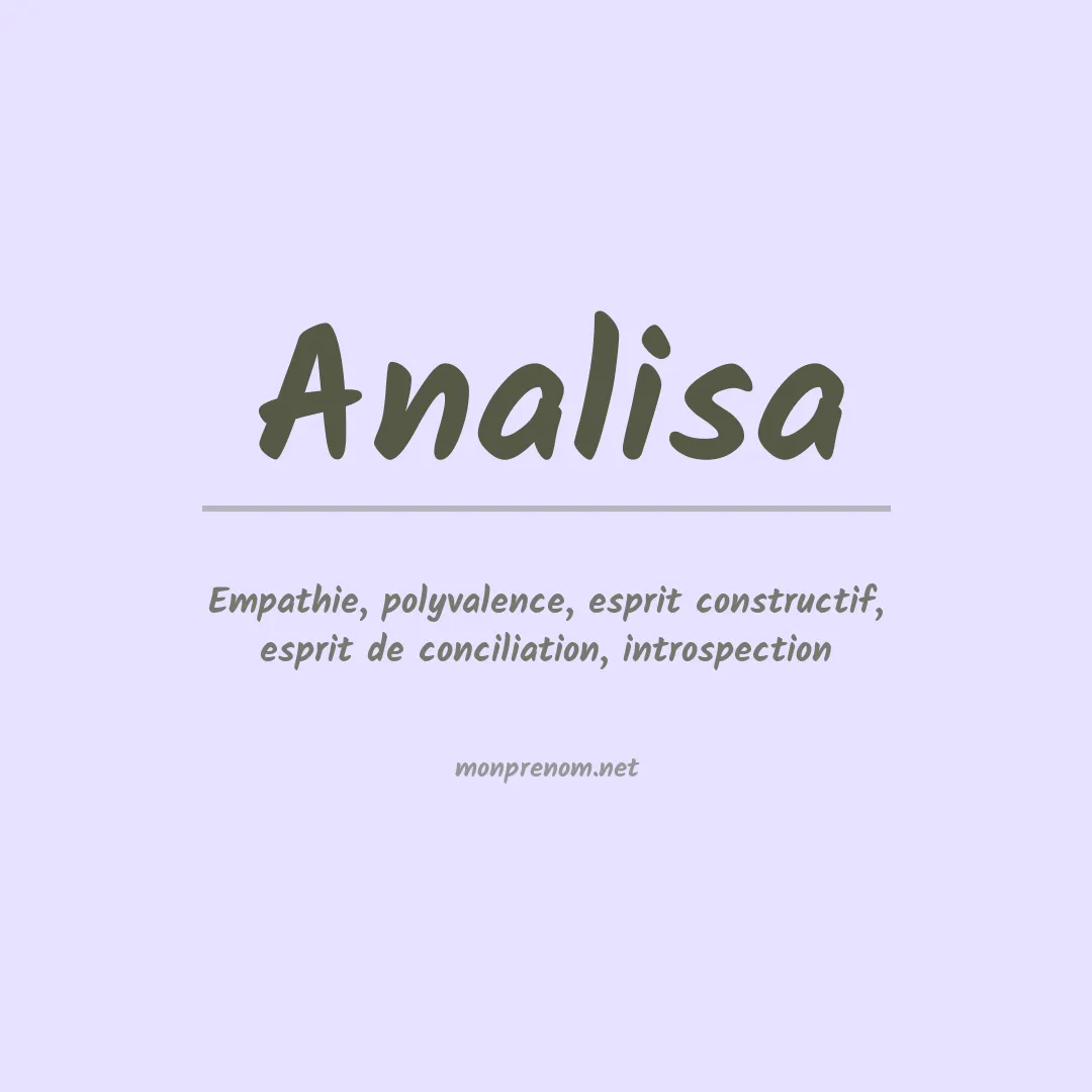 Signification du prénom Analisa