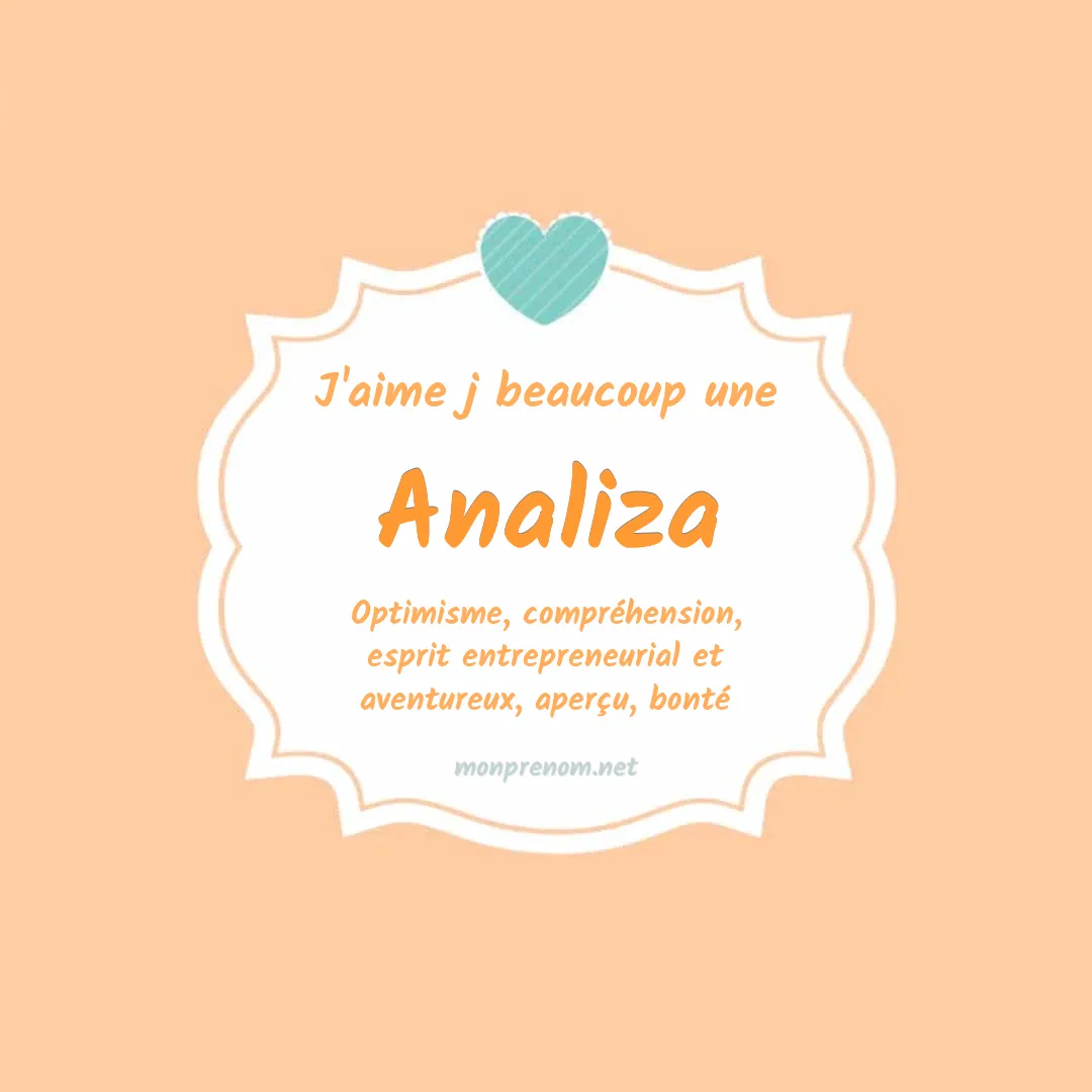 J'aime beaucoup Analiza