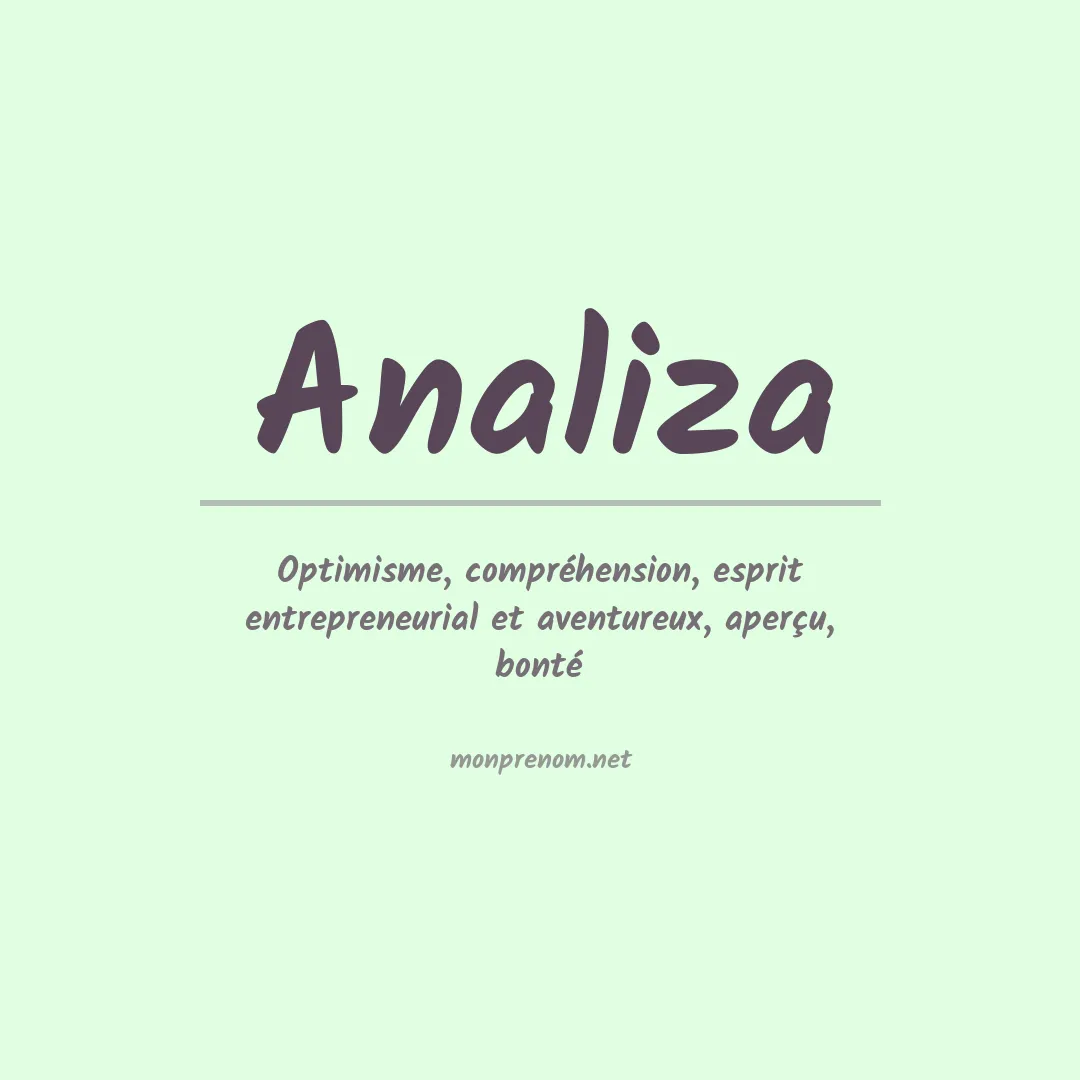 Signification du prénom Analiza