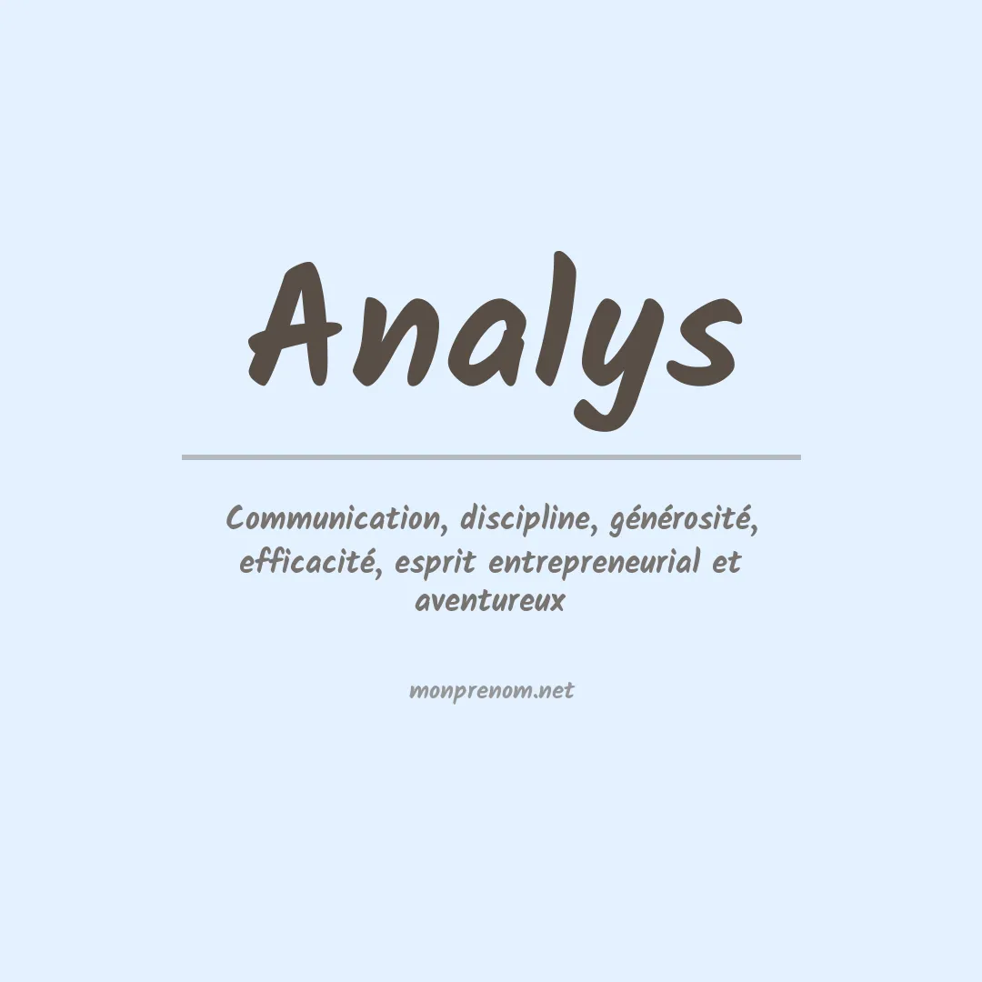 Signification du prénom Analys