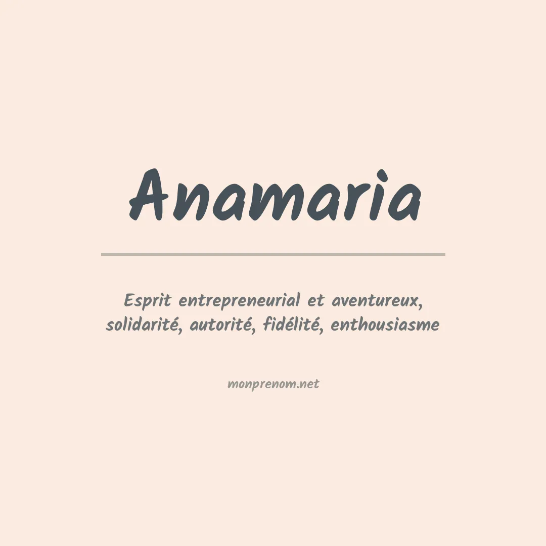 Signification du prénom Anamaria