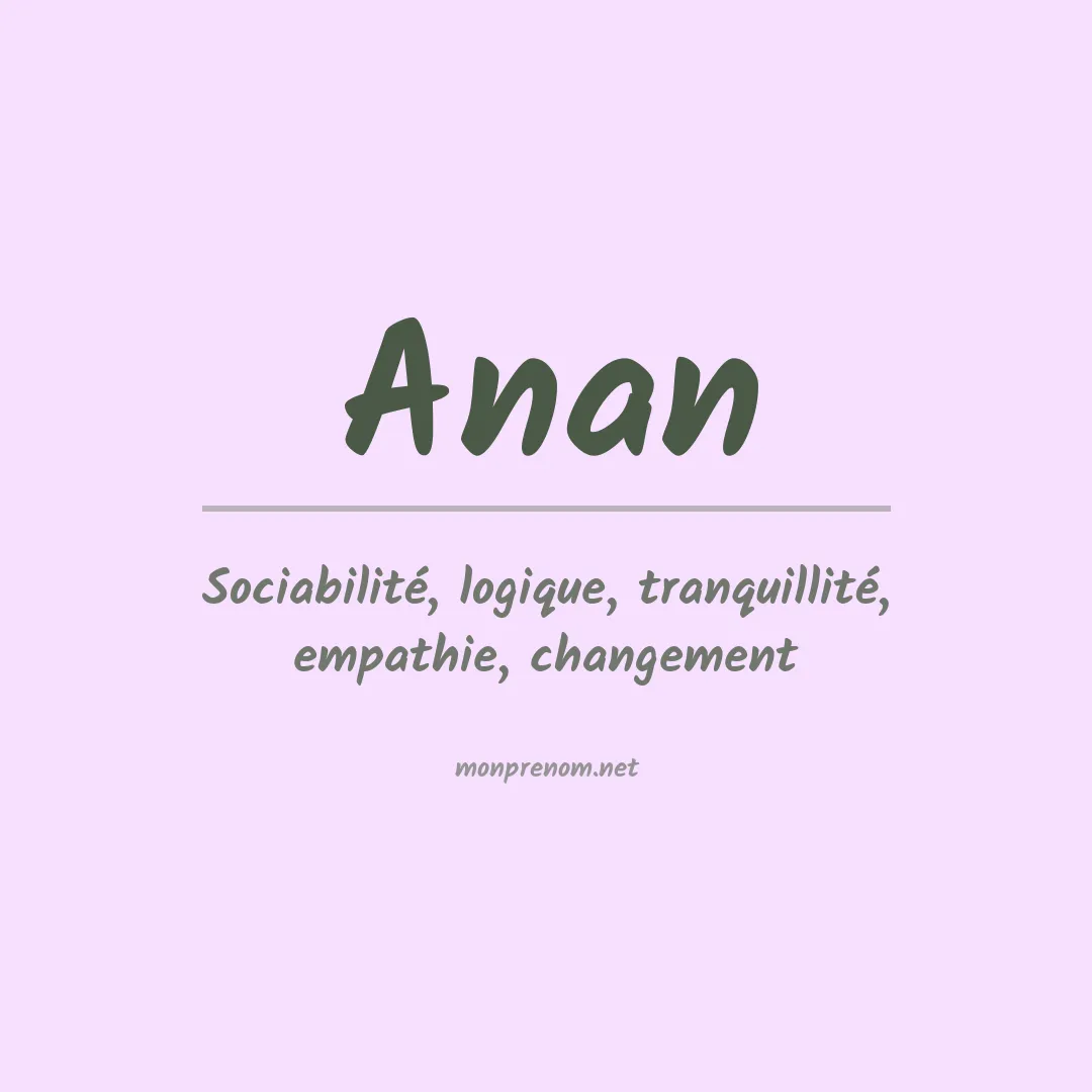 Prénom Anan