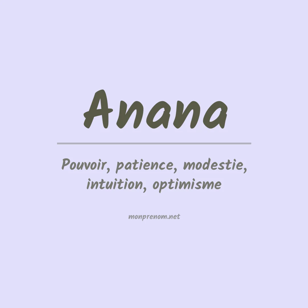 Signification du prénom Anana
