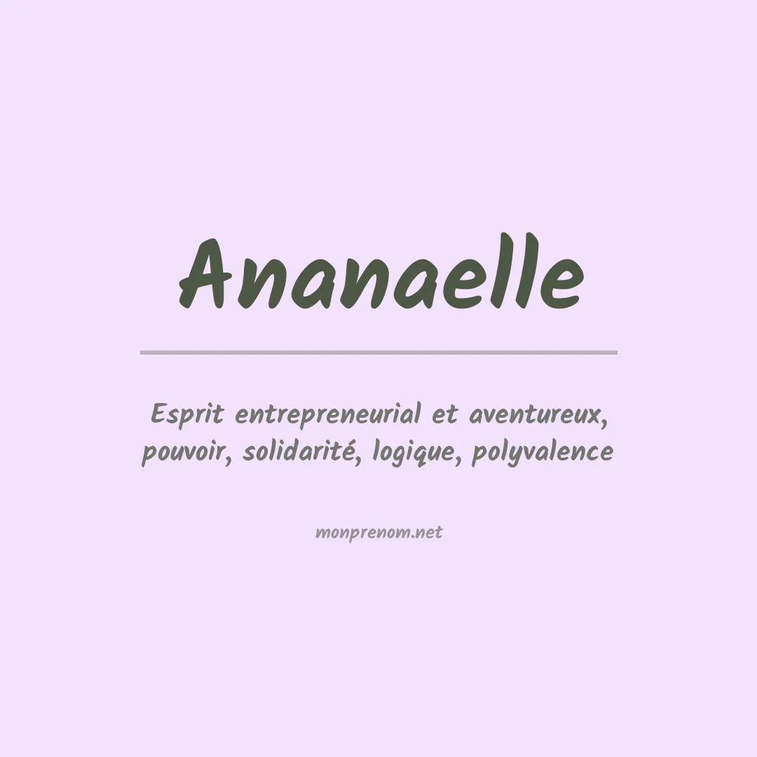 Signification du prénom Ananaelle