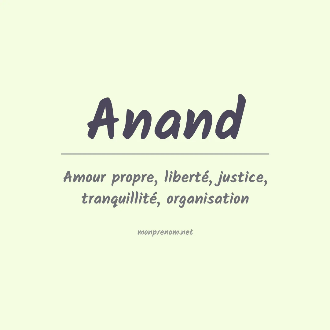 Prénom Anand