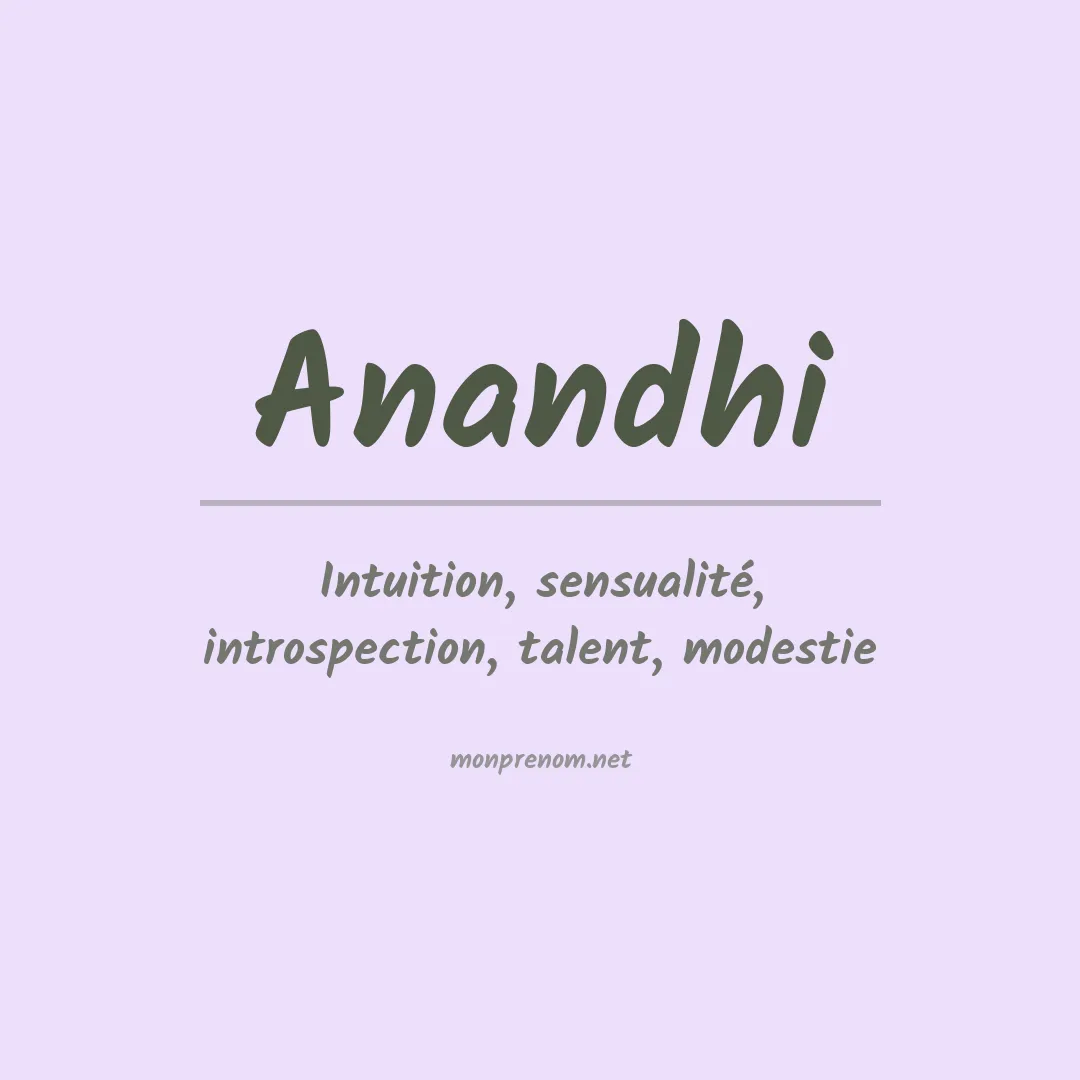 Signification du prénom Anandhi