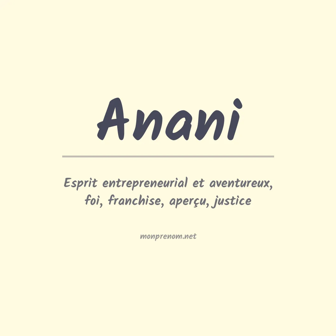 Signification du prénom Anani