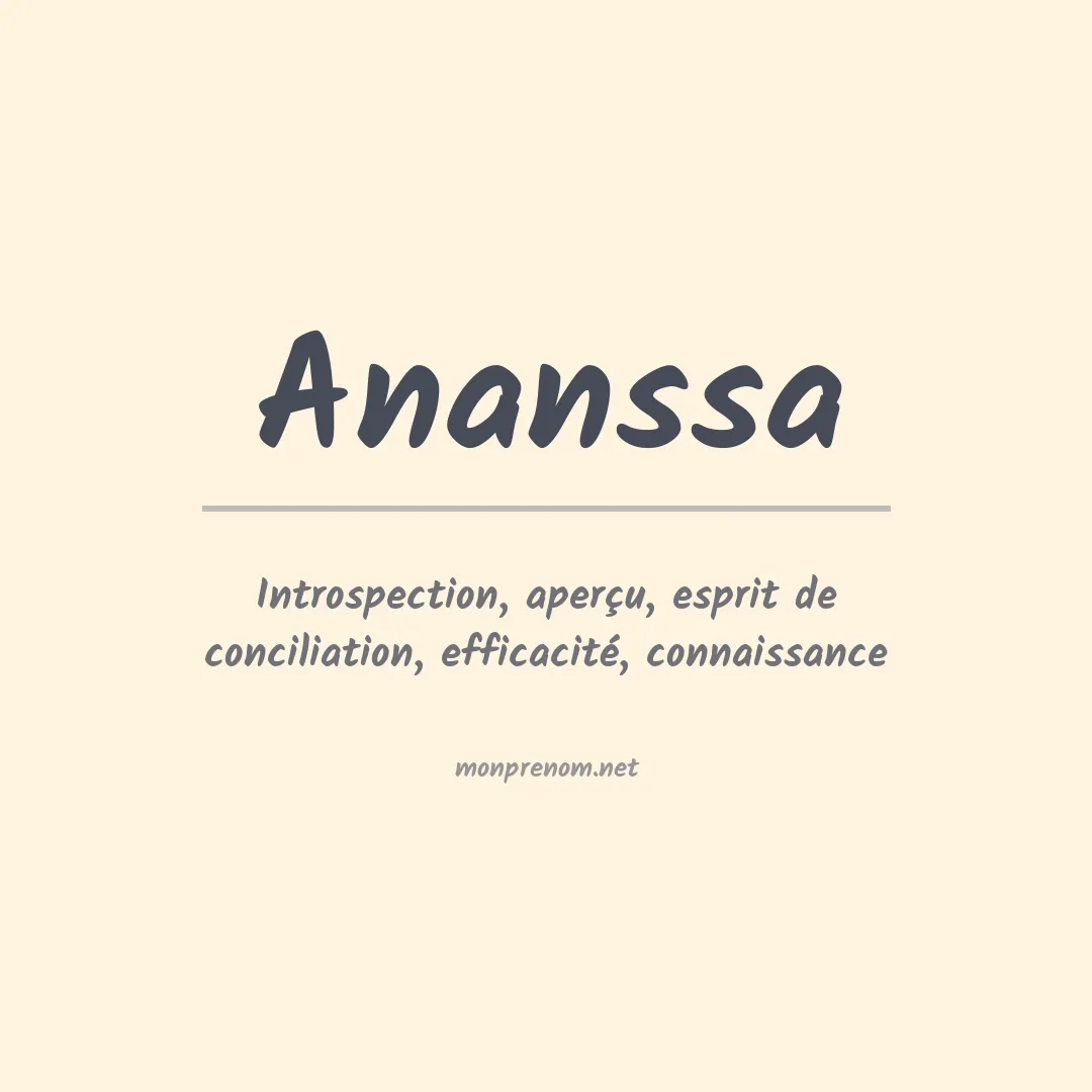 Signification du prénom Ananssa