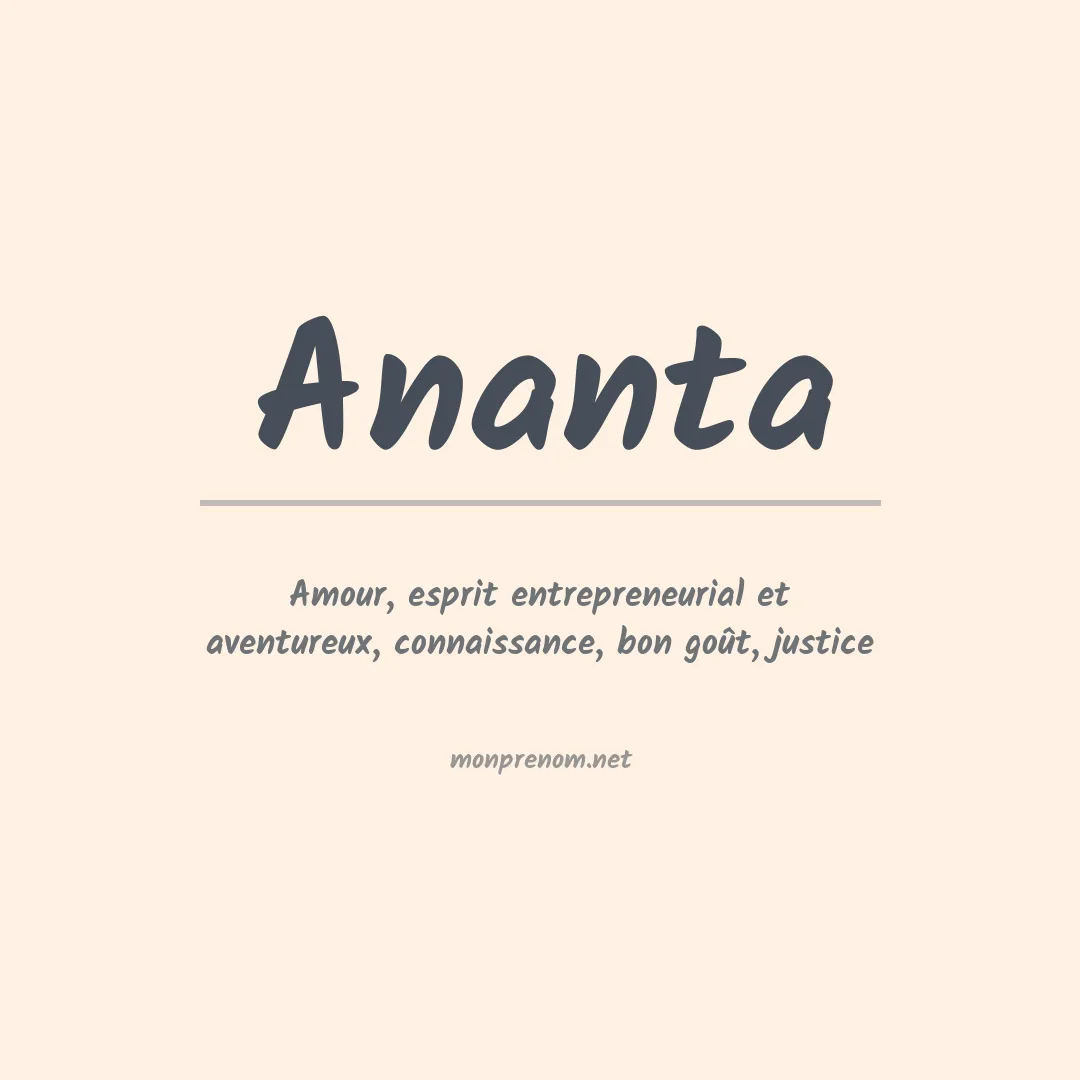Signification du prénom Ananta