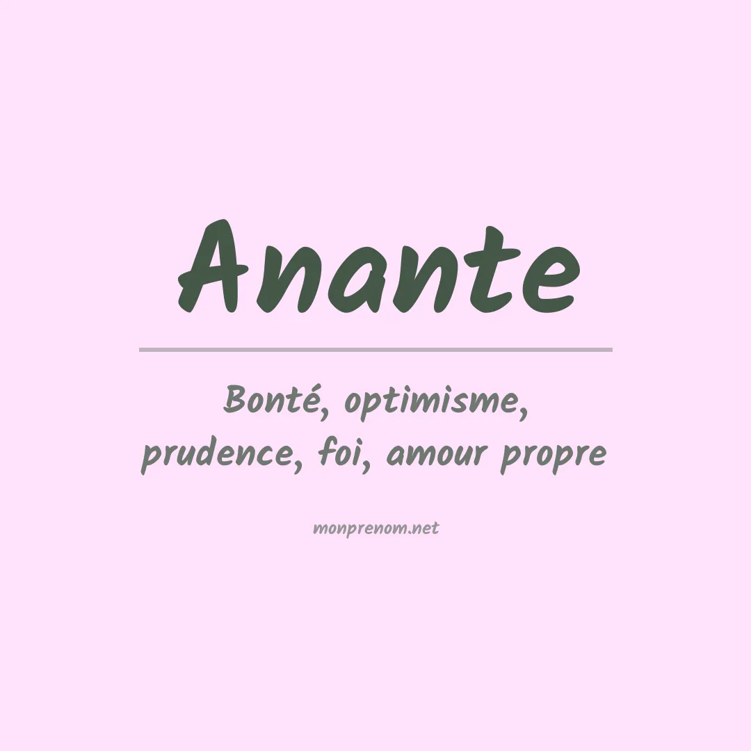 Signification du prénom Anante