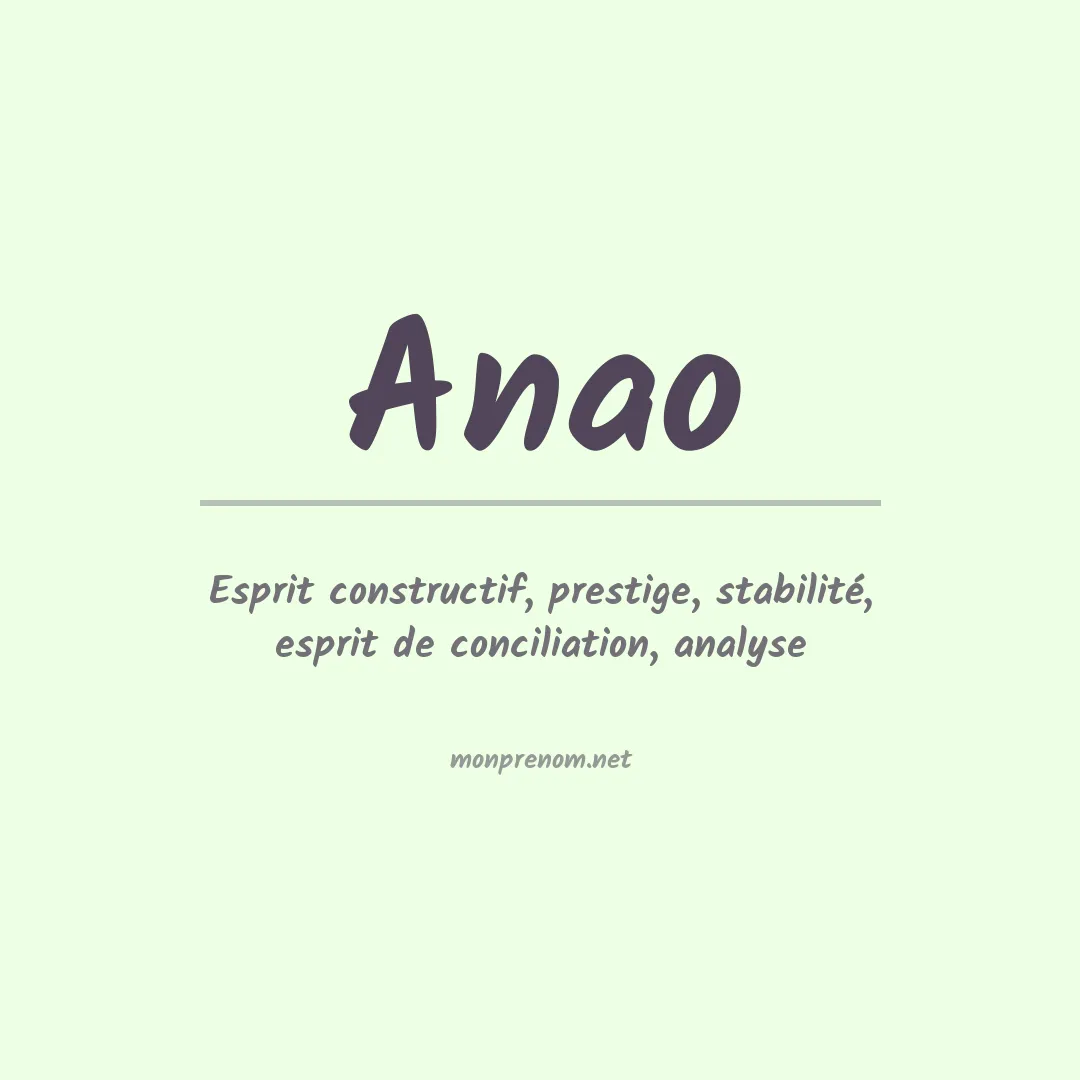 Signification du prénom Anao