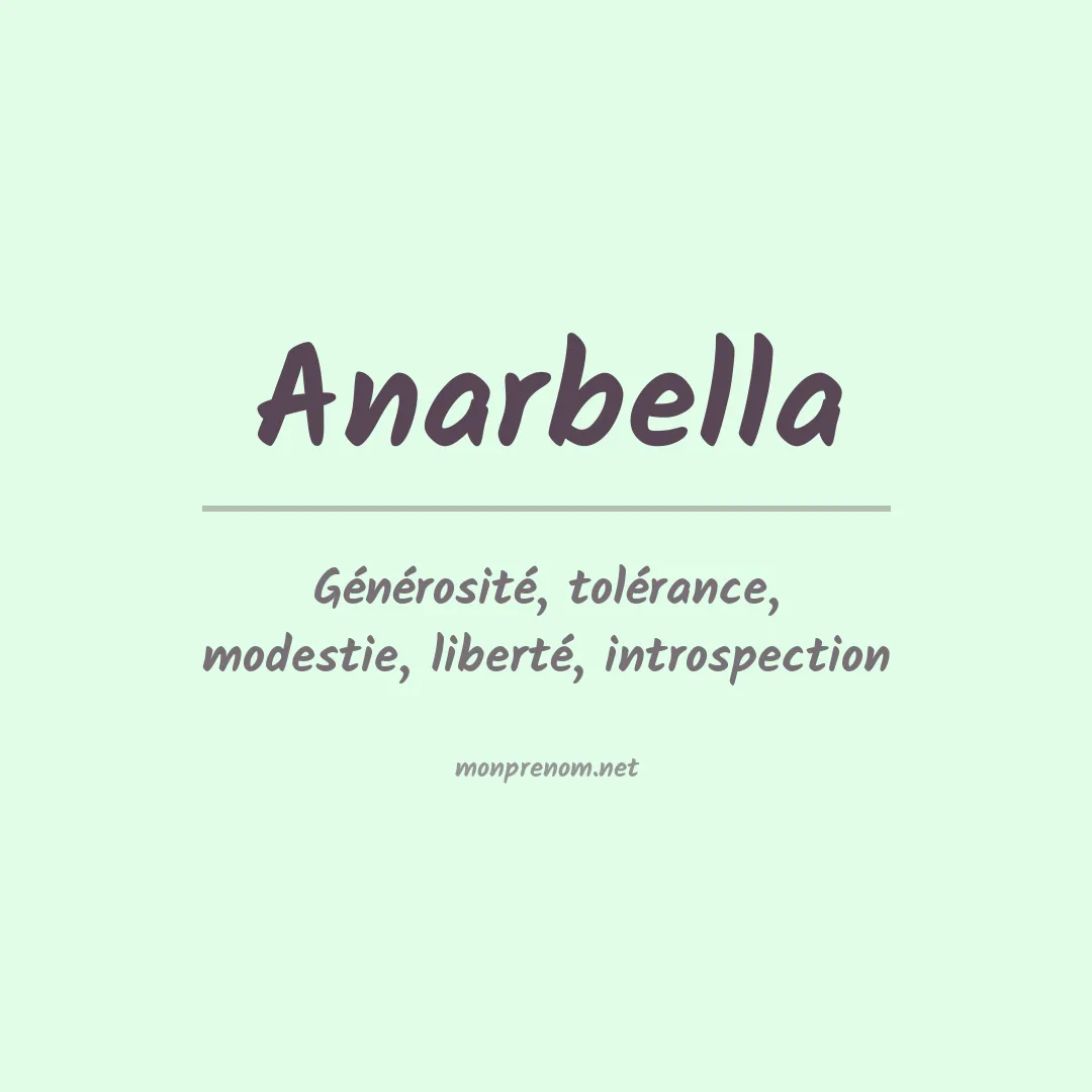 Signification du prénom Anarbella