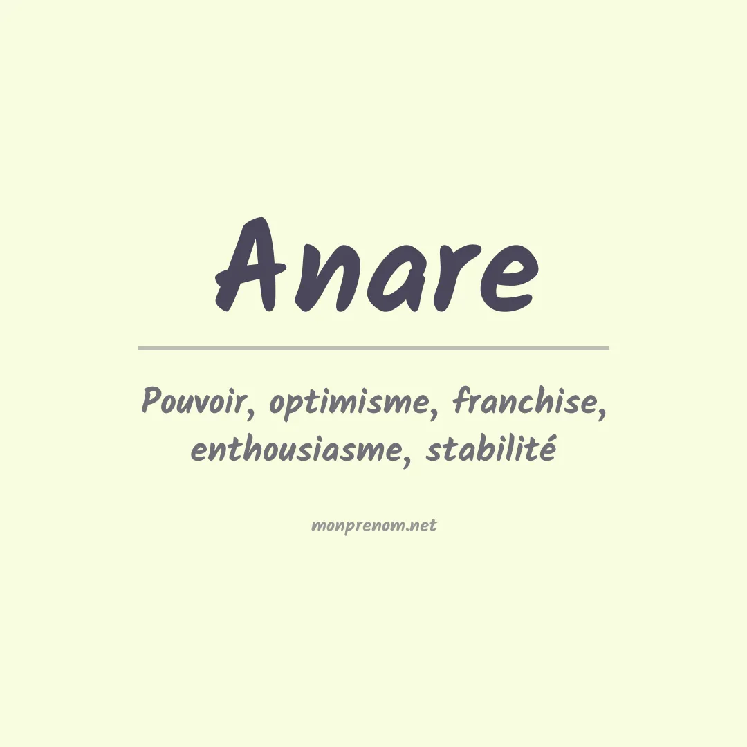 Signification du prénom Anare