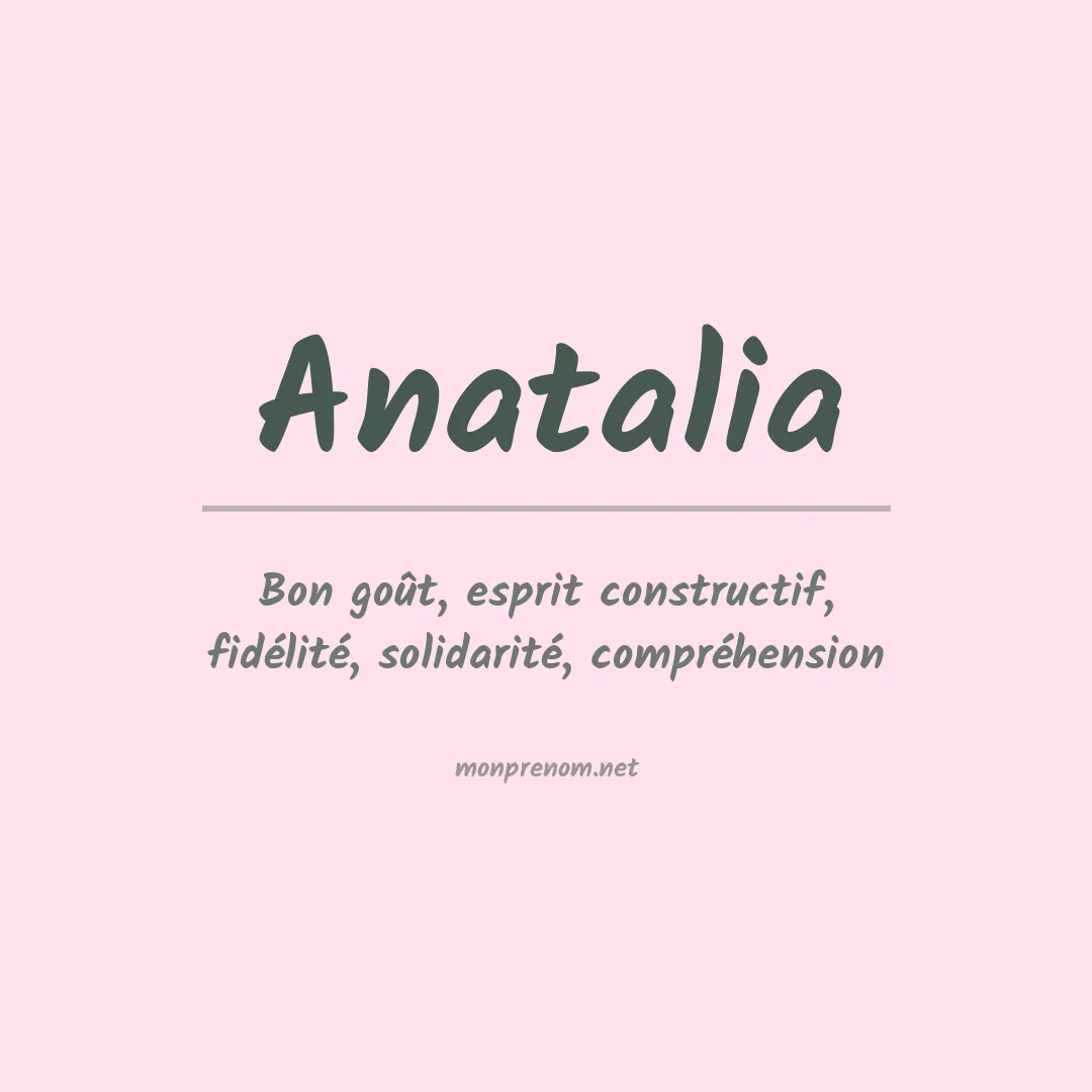 Prénom Anatalia