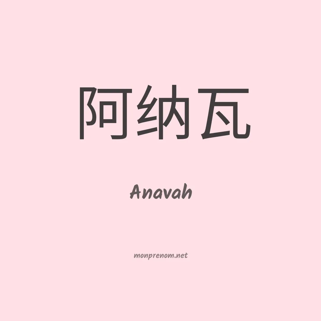Anavah en chinois