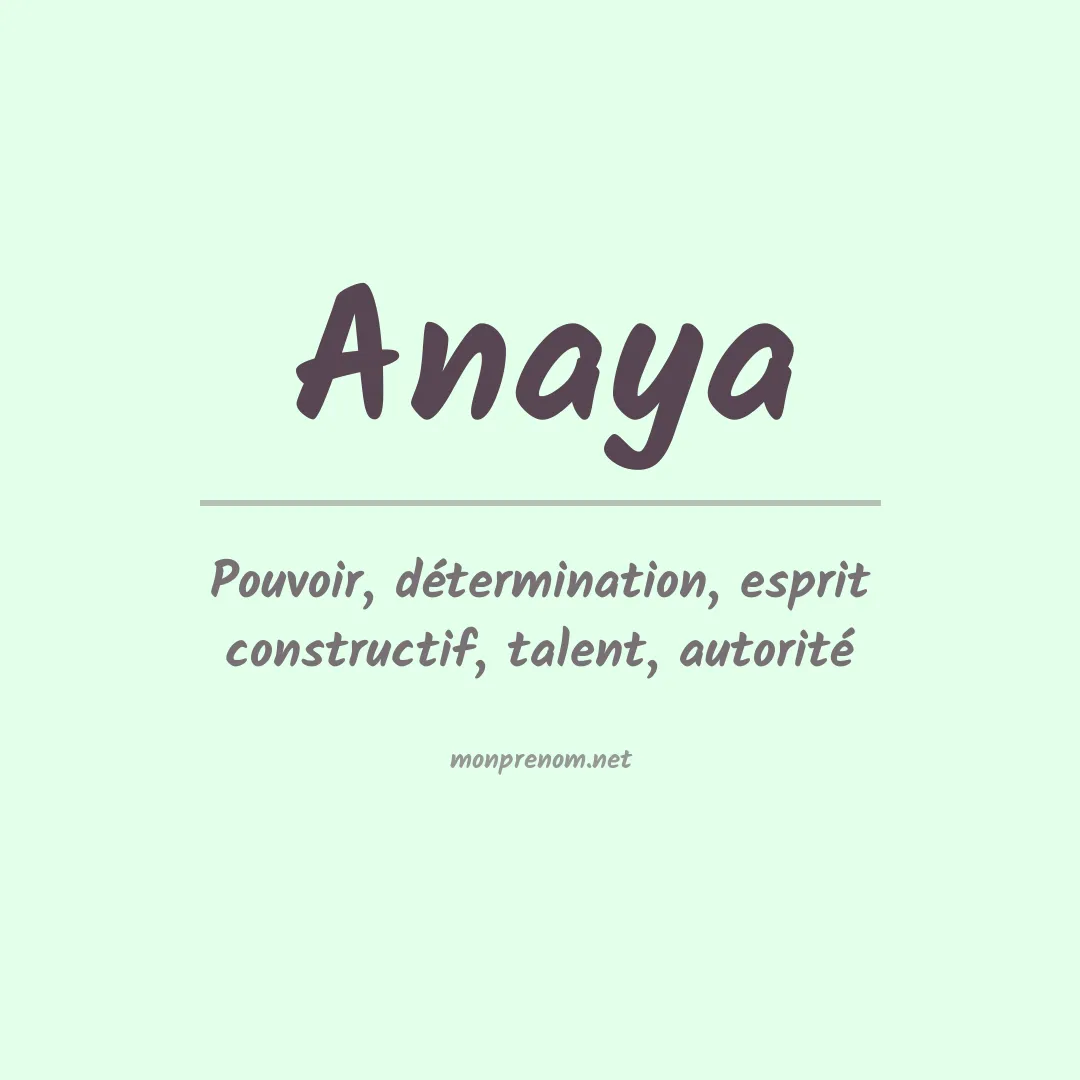 Prénom Anaya