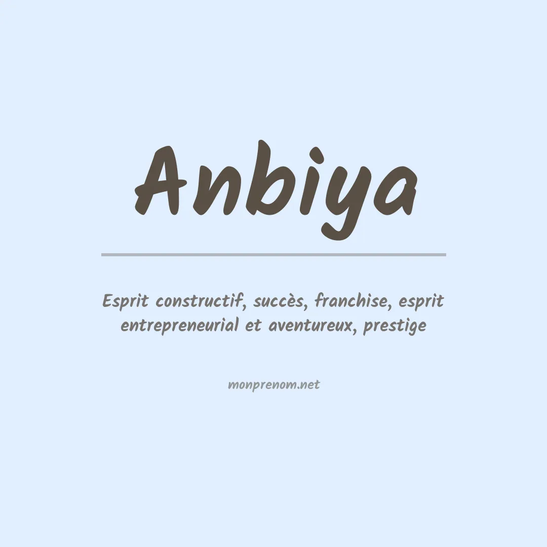 Signification du prénom Anbiya