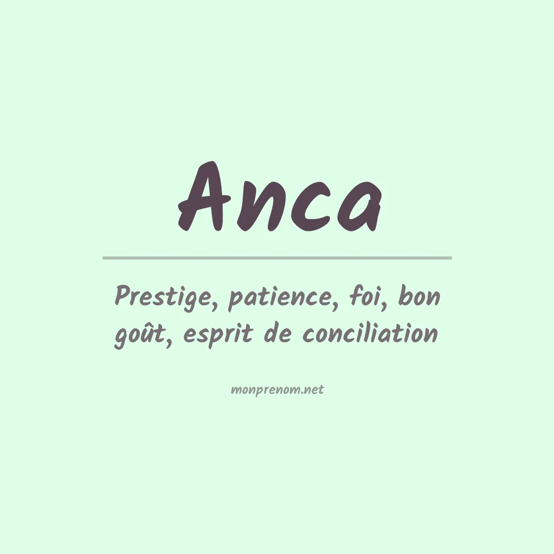 Signification du prénom Anca