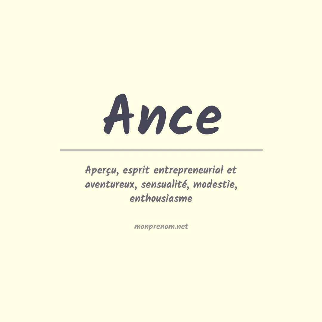 Signification du prénom Ance