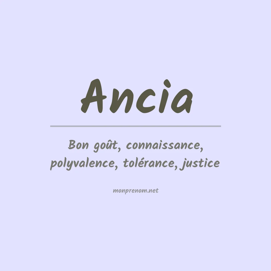 Signification du prénom Ancia
