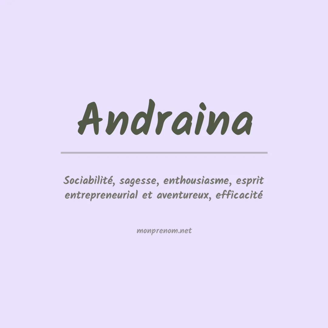 Signification du prénom Andraina