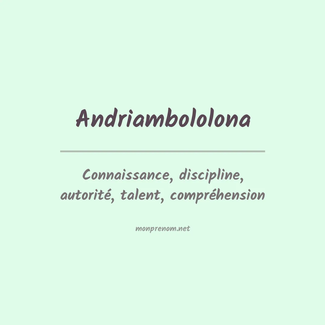 Prénom Andriambololona
