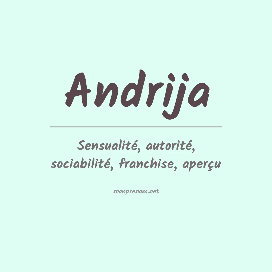 Signification du prénom Andrija