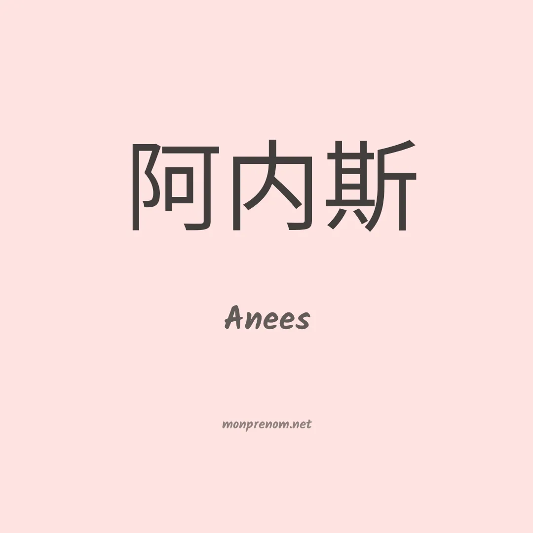 Anees en chinois