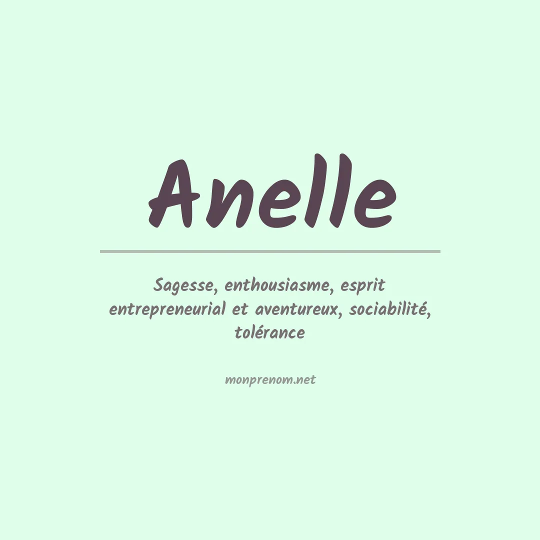 Signification du prénom Anelle