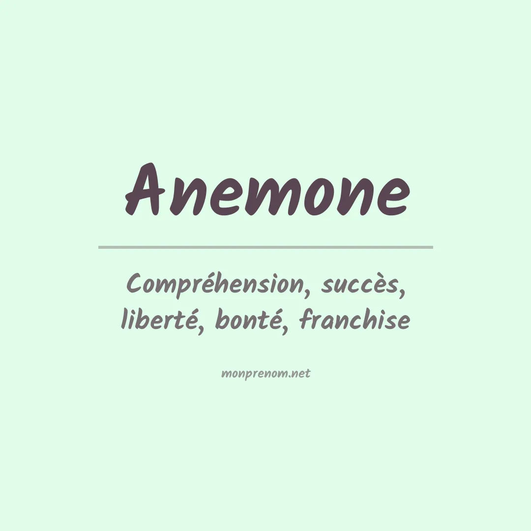 Signification du prénom Anemone