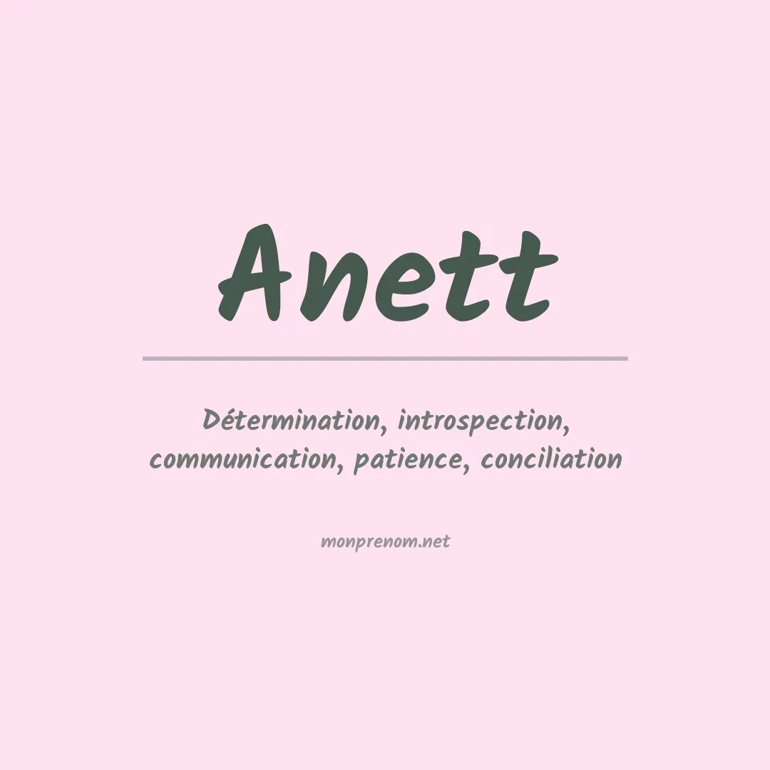 Signification du prénom Anett