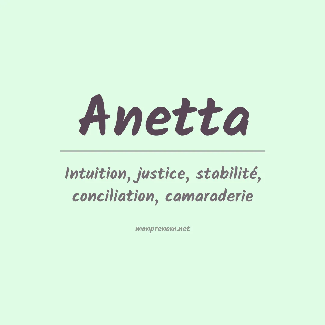 Signification du prénom Anetta