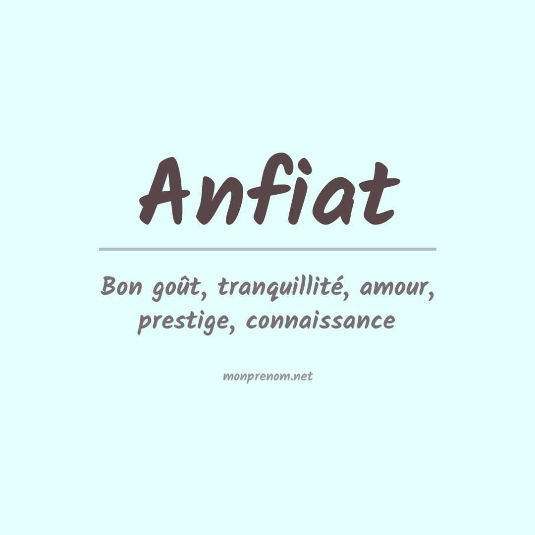 Signification du prénom Anfiat
