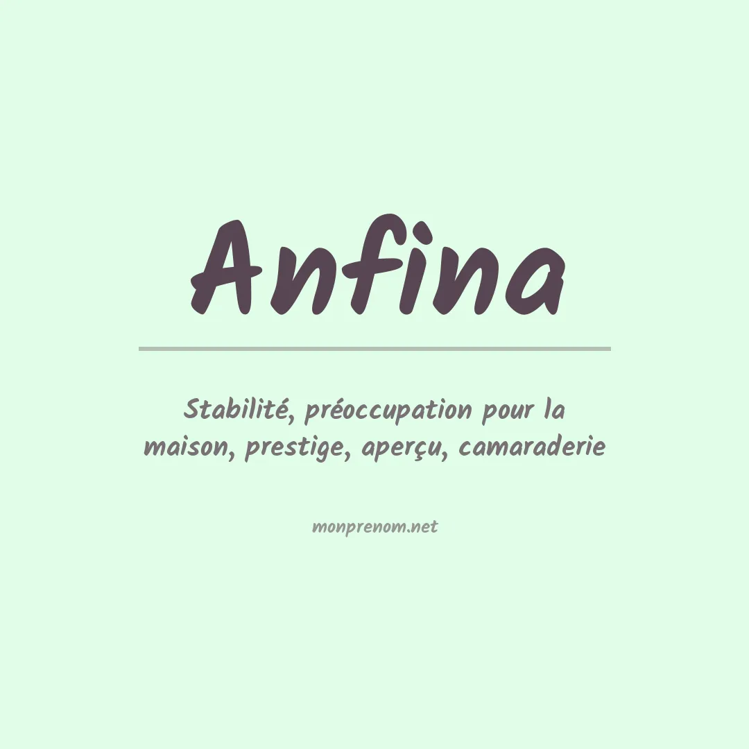 Signification du prénom Anfina