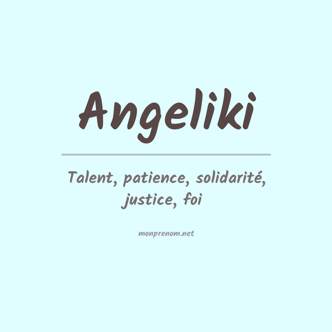 Signification du prénom Angeliki