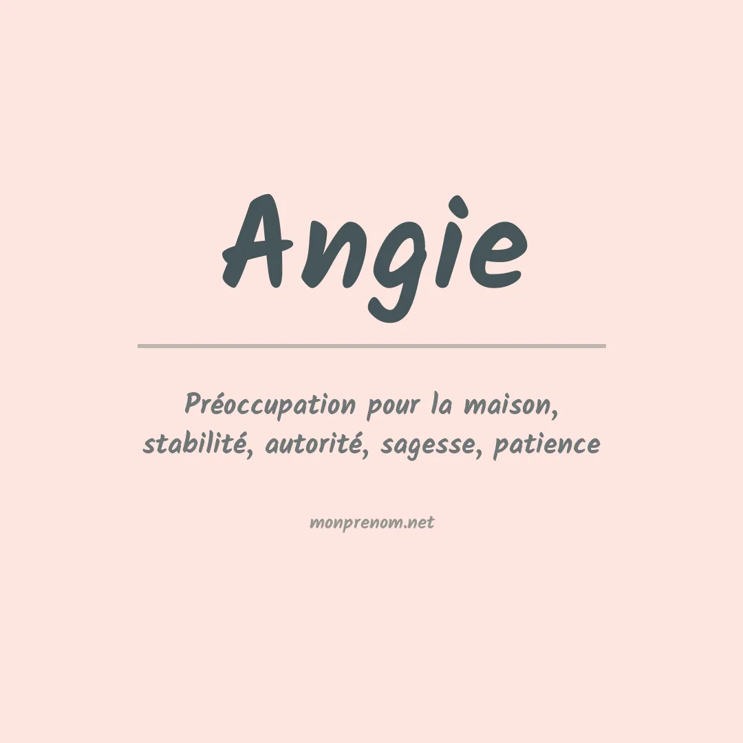 Signification du prénom Angie