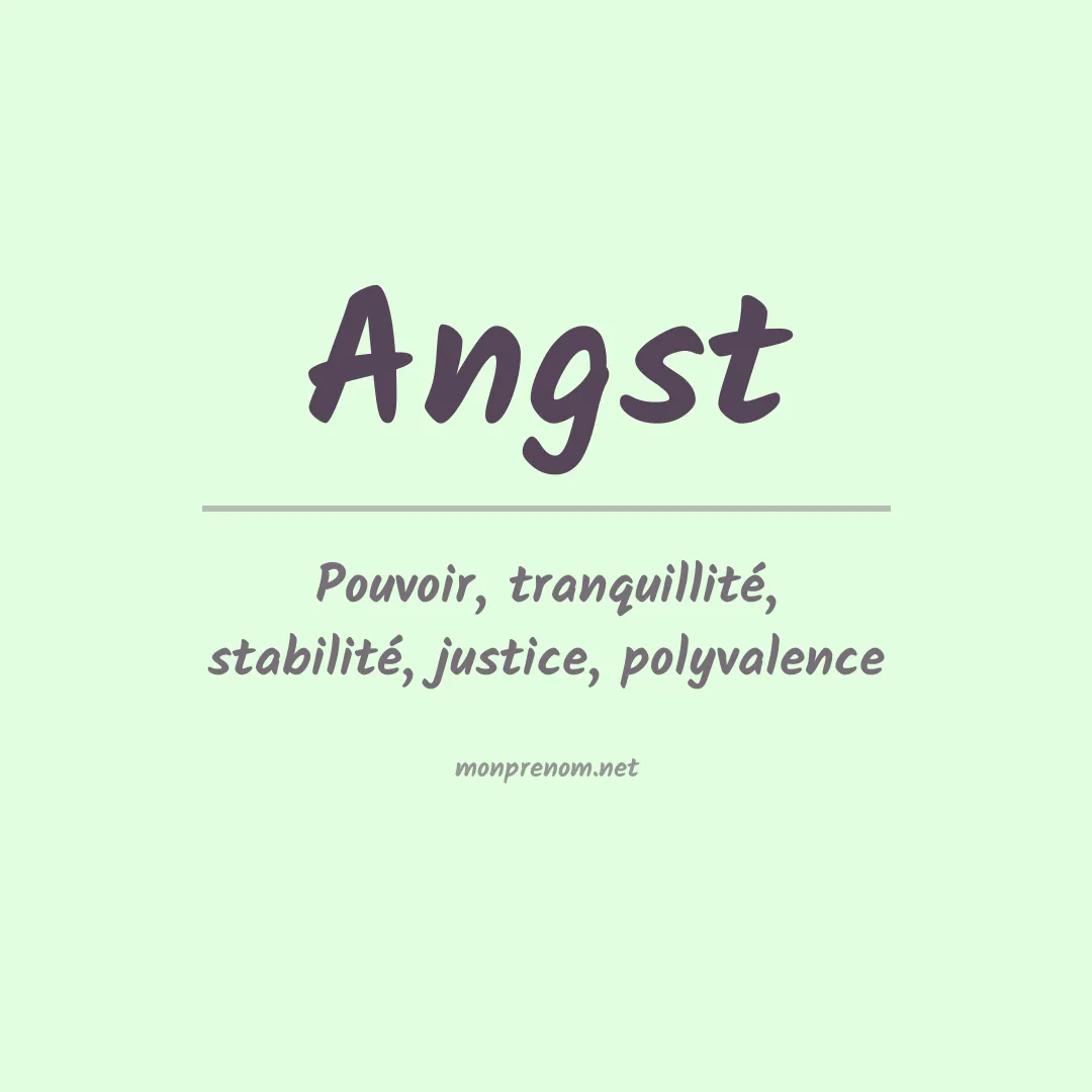Signification du prénom Angst
