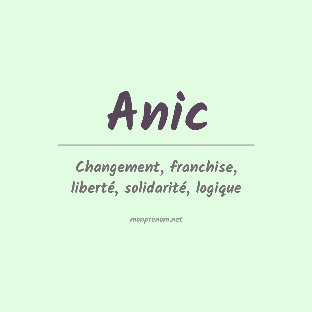 Signification du prénom Anic