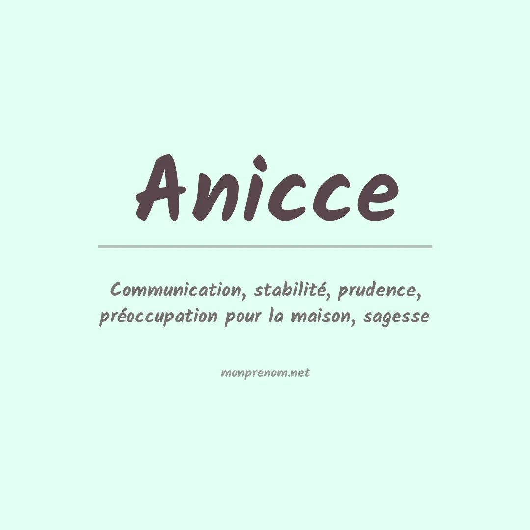 Signification du prénom Anicce