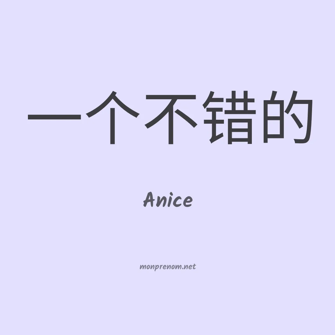 Anice en chinois