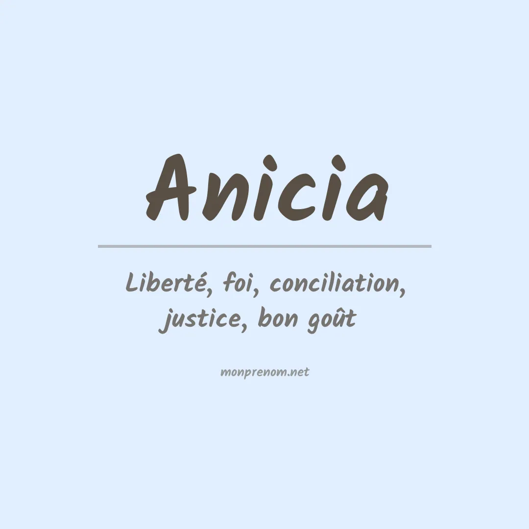 Signification du prénom Anicia