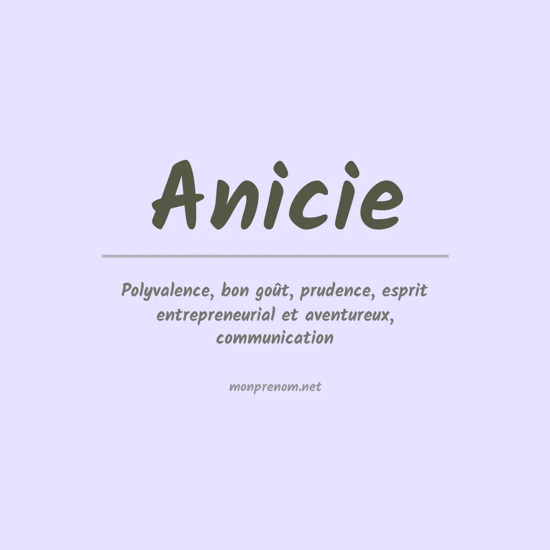 Signification du prénom Anicie