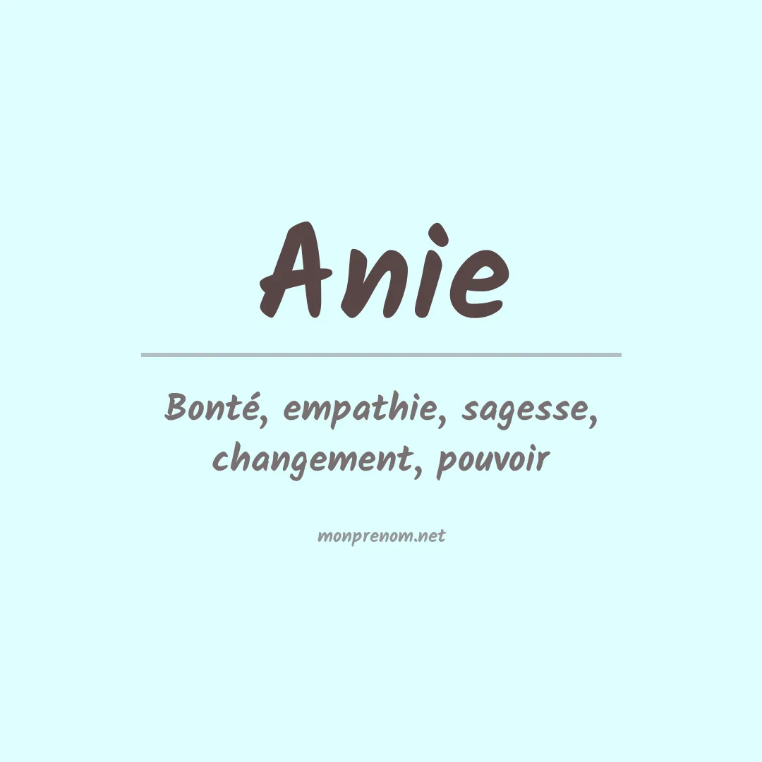 Signification du prénom Anie