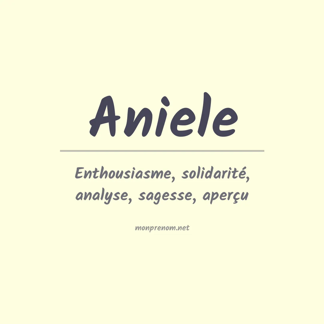 Prénom Aniele