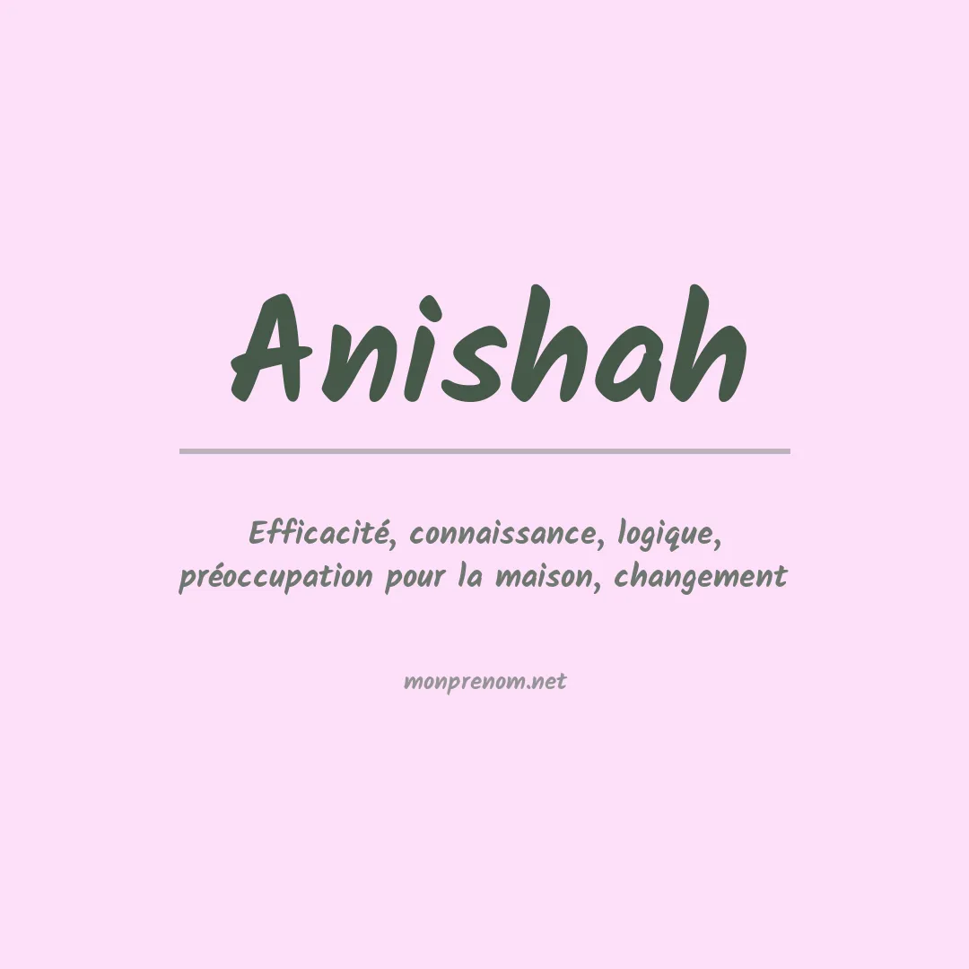 Prénom Anishah